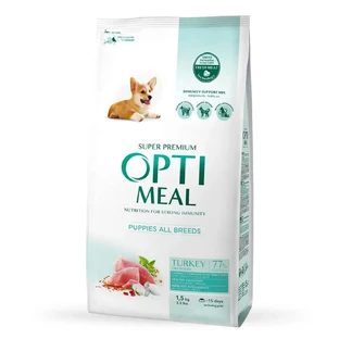 OPTIMEAL Junior, XS-XL, индейка, сухой корм для собак младших пород, 1,5 кг