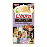 INABA Churu Luxury, тунець і креветки, беззерновий пакетик з винагородою, коти, (пюре), 56г