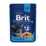 BRIT Premium Kitten, Chicken, саше влажный корм для кошек младших возрастов, (в соусе), 100 г