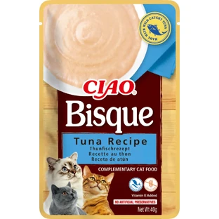 INABA Ciao Bisque, тунець, пакетик беззернового вологого корму для котів, (пюре), 40г
