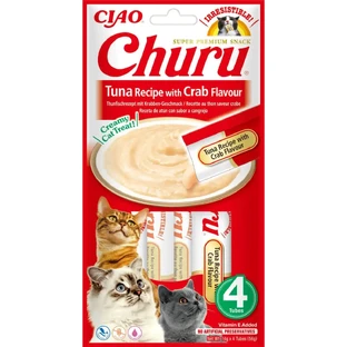 INABA Churu, тунец и краб, саше, беззерновой корм для кошек, (пюре), 56 г