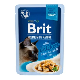 Влажный корм для кошек BRIT Premium by Nature Delicate File, Chicken, саше, (в соусе), 85 г