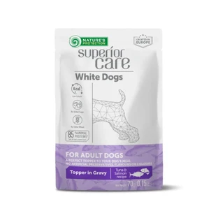 NATURES PROTECTION Superior Care Superior Care White Dogs, XS-XL, тунець і лосось, вологий корм для собак у пакетиках, (топпінг), 70г, 70г