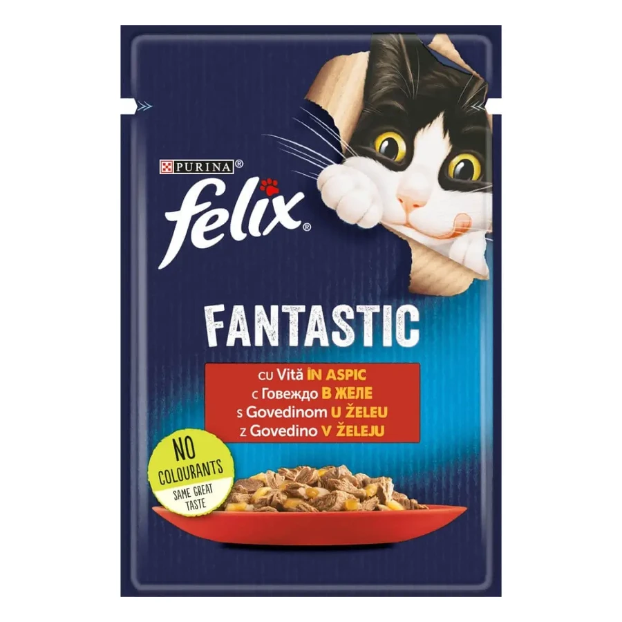 PURINA Felix Fantastic, Говядина, саше влажный корм для кошек, (в аспираторе), 85г: цены и характеристики