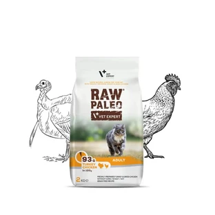 RAW PALEO, індичка та курка, беззерновий сухий корм для котів, 2 кг