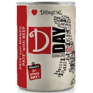 DISUGUAL D Day Dog, XS-XL, яловичина, консерви беззернові вологі для собак, (паштет), 400г