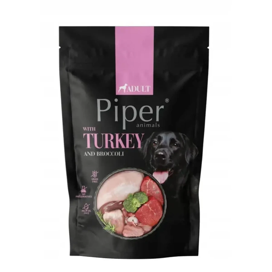 PIPER Animals, XS-XL, індичка та броколі, вологий корм для собак у пакетиках, беззерновий, (в аспіді), 500г: ціни та характеристики