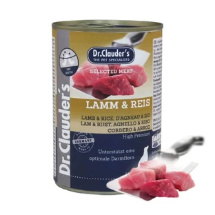 DR. CLAUDER'S Selected Meat, XS-XL, Lamb Rice Консервированный влажный корм для собак, (в собственном соку), 400г