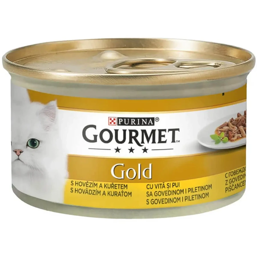 PURINA Gourmet Gourmet Gold Duo, яловичина та курка, консерви для вологих котів, (в соусі), 85г: ціни та характеристики