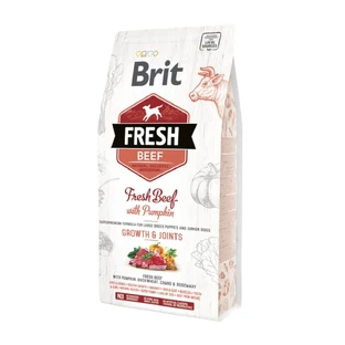 BRIT Fresh Bones & Joints Junior L-XL, говядина с тыквой, низкозерновой сухой корм для собак младшего возраста, 2,5 кг