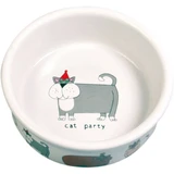 TRIXIE Cat Party, миска для кошек, круглая, керамическая, разные цвета, XS-S (0,2 л, ⌀12 см)
