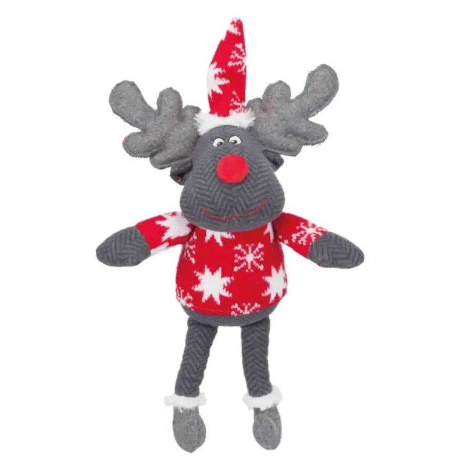 TRIXIE Christmas Xmas Ren , плюшевая игрушка-собака, M-XL, текстиль, со звуком, физические упражнения, разные цвета, 42 см: цены и характеристики