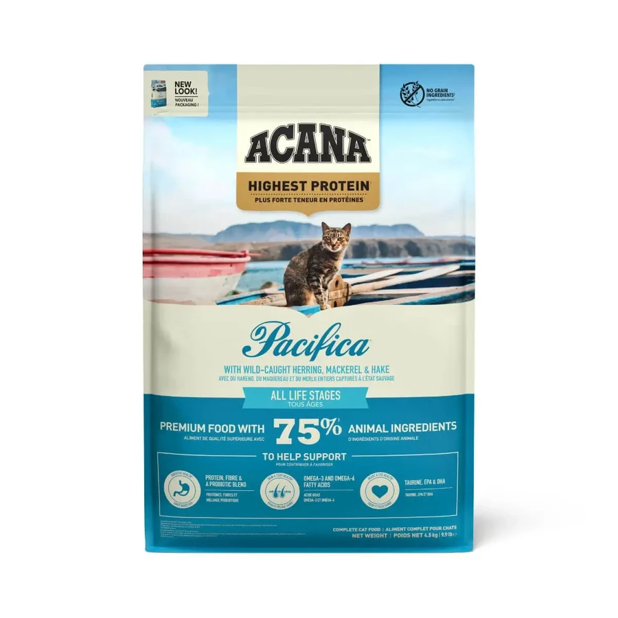 ACANA Highest Protein Pacifica, риба, беззерновий сухий корм для котів, 4,5 кг: ціни та характеристики