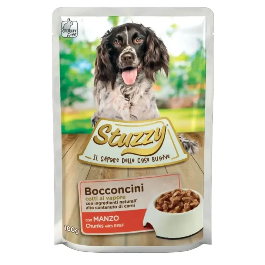 STUZZY Chunks, XS-XL, говядина, влажный корм для собак в пакетиках, (в собственном соку), 100 г: цены и характеристики