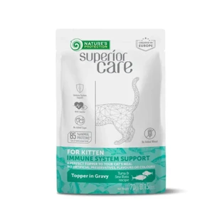 NATURES PROTECTION Superior Care Immune System, тунець та цибуля-шалот, вологий корм у пакетиках для котів молодшого віку, імунна система, (топпінг), 70г, 70г