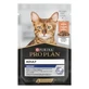 PURINA Pro Plan Indoor, Лосось, пакетик влажного корма для кошек, ограничение фурбола, (в соусе), 85г