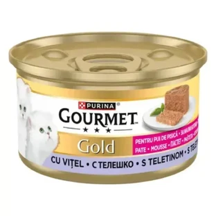 GOURMET Gold Mousse Kitten, Calf, консервированный влажный корм для кошек младших возрастов, (мусс), 85 г