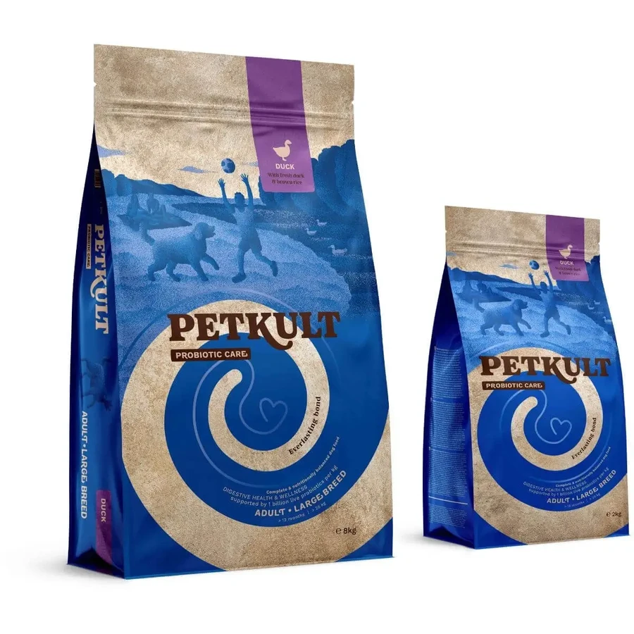 PETKULT Probiotics Adult Large Breed, L-XL, Качка та коричневий рис, сухий корм для собак, травна система та пробіотики, 2кг: ціни та характеристики