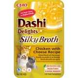 INABA Churu Dashi Delights Шовковистий бульйон з куркою та сиром, вологий беззерновий корм для котів, пакетик, (топпінг), 40г