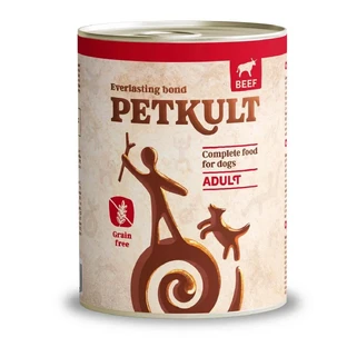 PETKULT PETKULT Grain Free Adult, говядина, консервированный беззерновой влажный корм для собак, 800г