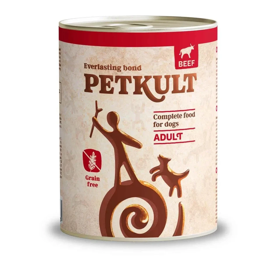 PETKULT PETKULT Grain Free Adult, говядина, консервированный беззерновой влажный корм для собак, 800г: цены и характеристики