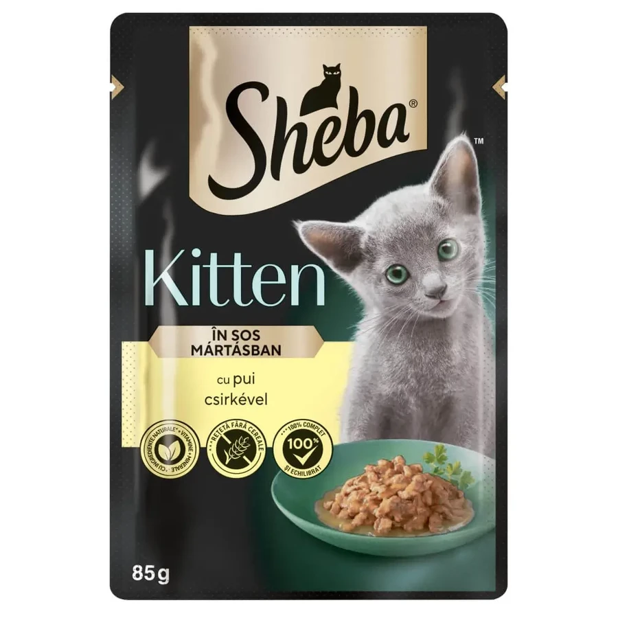SHEBA Kitten, Chicken, саше влажный корм для кошек младших возрастов, (в соусе), 85 г: цены и характеристики