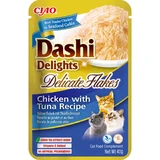 INABA Churu Dashi Delights Ніжні пластівці з куркою та тунцем, вологий беззерновий корм для котів, пакетик, (топпінг), 40г