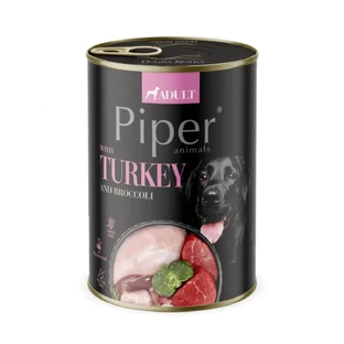 PIPER Animals, XS-XL, Индейка и Брокколи, консервированный беззерновой влажный корм для собак, (в аспираторе), 400 г