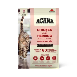 ACANA Indoor Entrée, курица и сельдь, сухой корм для кошек, 1,8 кг