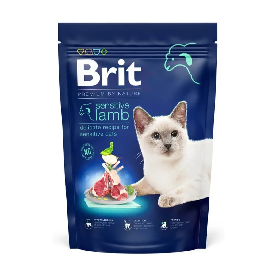 BRIT Premium by Nature Sensitive, ягненок, сухой корм для кошек, чувствительных к пищеварению, 800 г: цены и характеристики