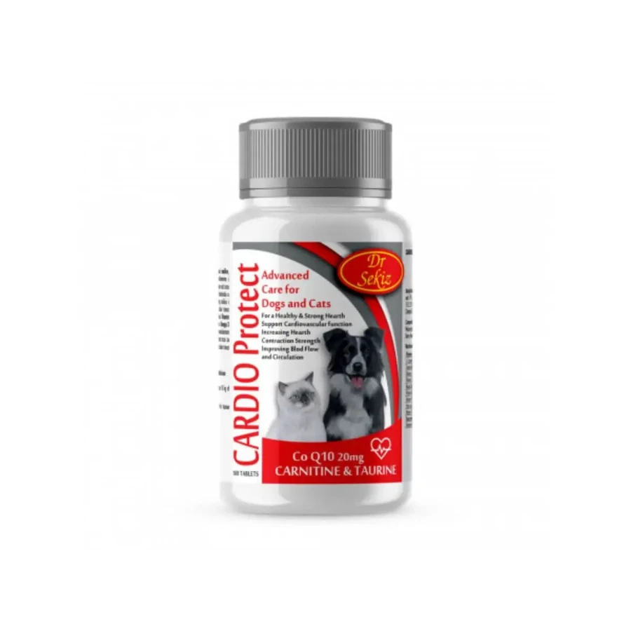 DR. SEKIZ Cardio Protect, XS-XL, добавка для серцево-судинної системи для собак та котів, пляшка, 100 таблеток: ціни та характеристики