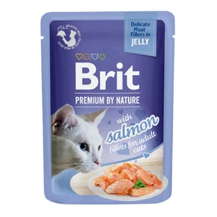 BRIT Premium by Nature Delicate File, лосось, вологий корм для котів у пакетиках, (в аскорбінці), 85г
