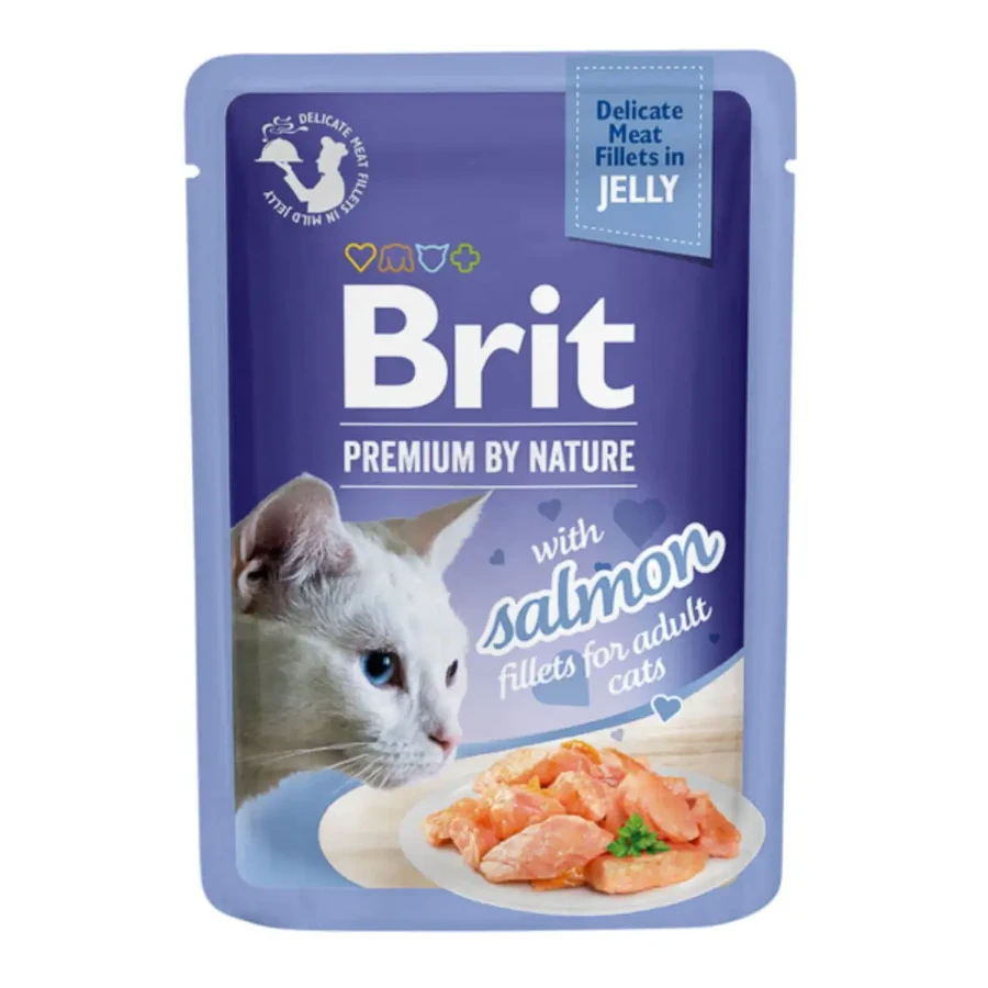 BRIT Premium by Nature Delicate File, лосось, вологий корм для котів у пакетиках, (в аскорбінці), 85г: ціни та характеристики
