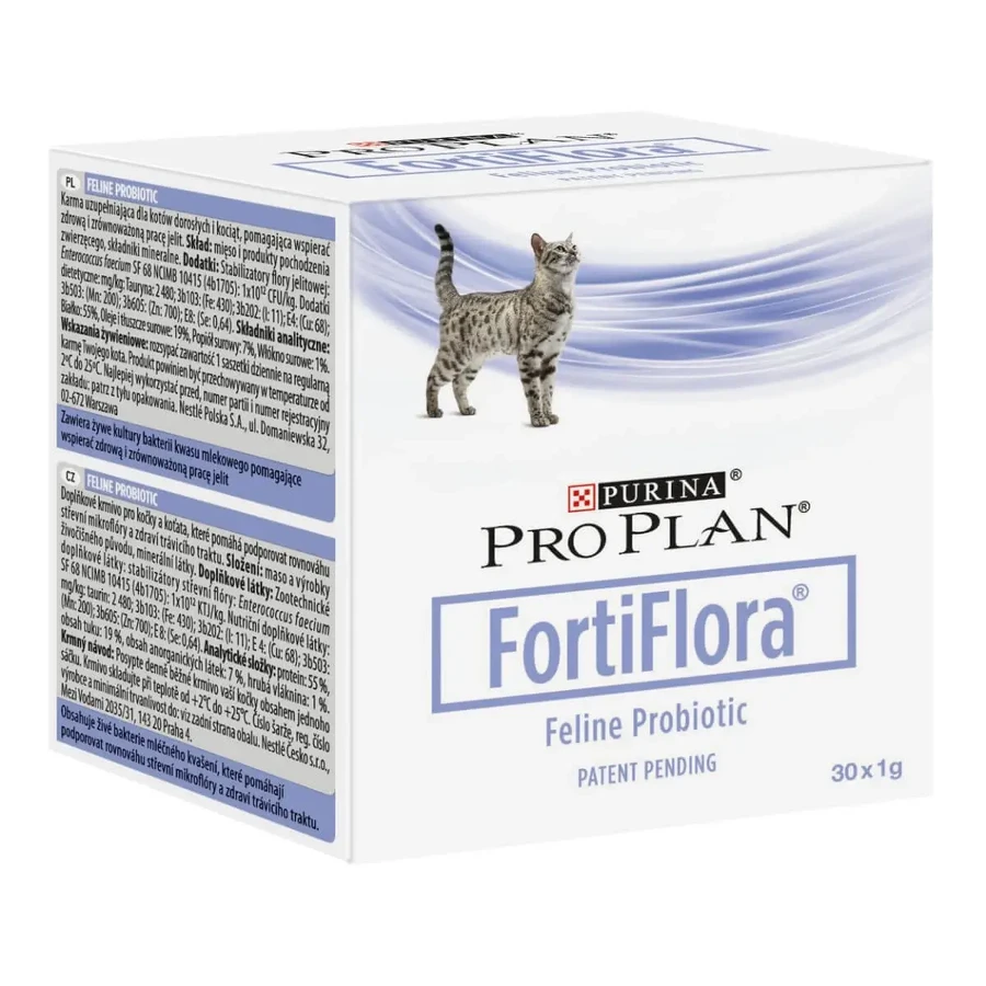 PURINA Pro Plan Veterinary Diets FortiFlora Feline, дієтична добавка для котів, чутливість травлення, 1г х 30: ціни та характеристики