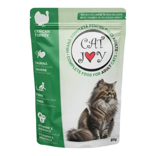 CAT JOY, індичка, вологий корм для котів у пакетиках, (в соусі), 85г