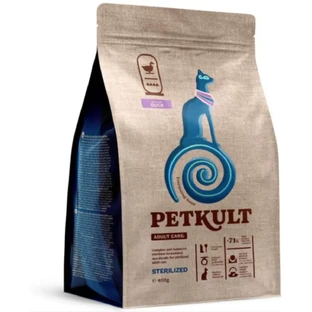 PETKULT Adult Care Sterilised, Duck, сухой корм для стерилизованных кошек, 400 г