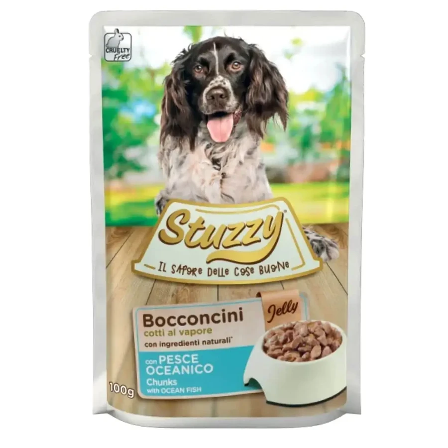 STUZZY Chunks, XS-XL, Риба, вологий корм для собак у пакетиках, (в аспіді), 100г: ціни та характеристики