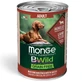 MONGE BWild, XS-XL, Ягненок и тыква, консервированный беззерновой влажный корм для собак, (в соусе), 400г