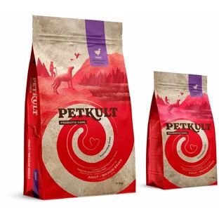 PETKULT Probiotics Adult Medium Breed, M, качка та коричневий рис, сухий корм для собак, травна система та пробіотики, 2кг
