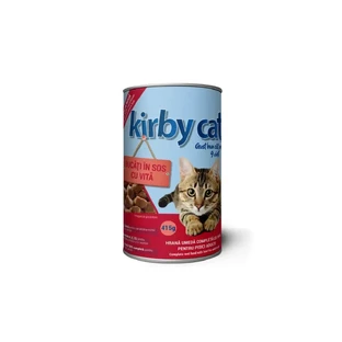 KIRBY CAT, Говядина, консервированный влажный корм для кошек, (в соусе), 415 г