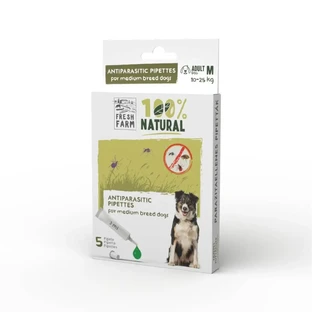 FRESH FARM, натуральна зовнішня дегельмінтизація собак, М, репелентна піпетка, 3мл х 5шт