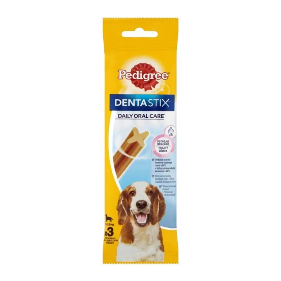 PEDIGREE DentaStix DentaStix Щоденний догляд за ротовою порожниною, ласощі для собак середнього розміру, палички, 3шт: ціни та характеристики