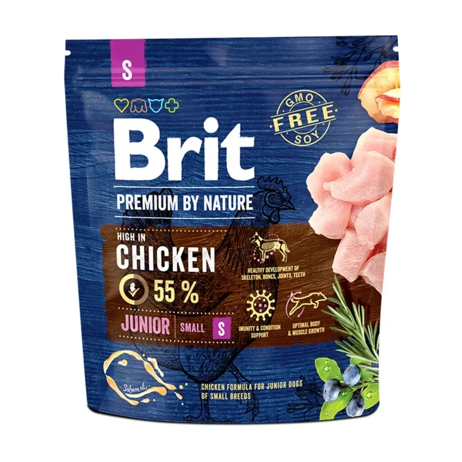 BRIT Premium By Nature Junior Small Breed, XS-S, Chicken, сухой корм для собак мелких пород, 1 кг: цены и характеристики