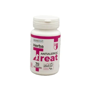 PROMEDIVET Herba-Treat Antiallergic, XS-XL, добавка для иммунной системы и борьбы с аллергией для собак и кошек, флакон, 70 таблеток