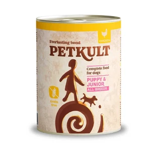 PETKULT Grain Free Junior, Курка, консервований беззерновий вологий корм для собак молодшого віку, 800г