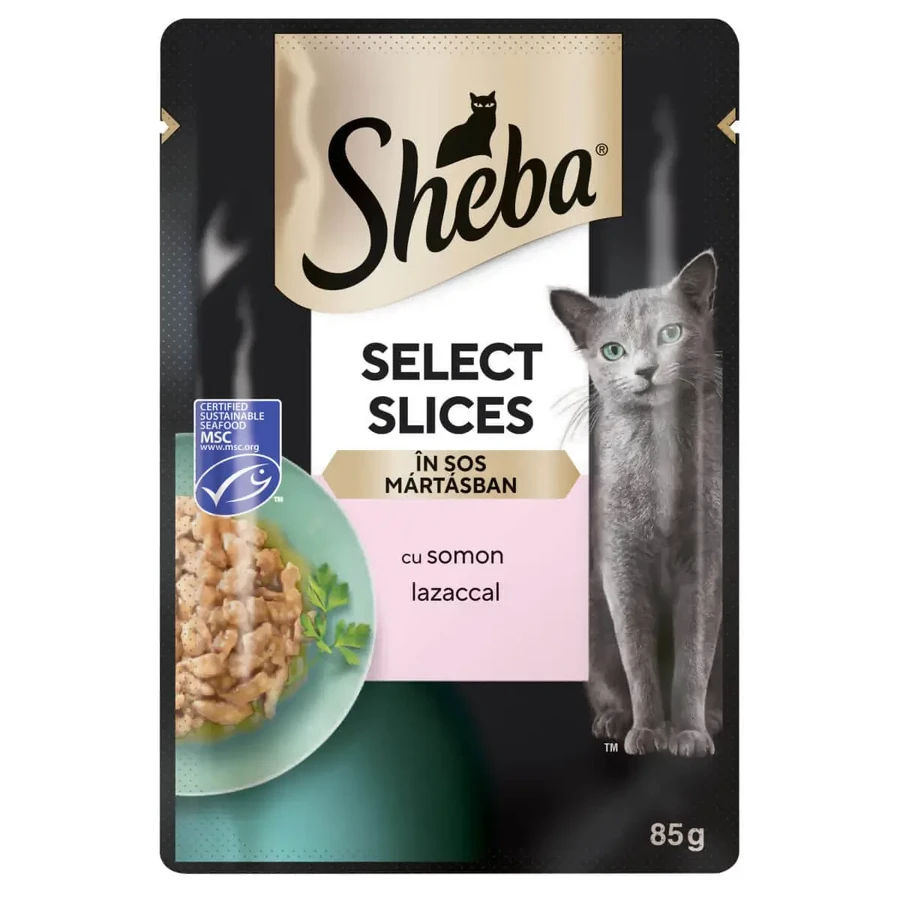 Влажный корм для кошек SHEBA Select Slices, Salmon, саше, (в соусе), 85 г: цены и характеристики