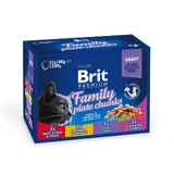 BRIT Premium Multipack Family Plate, 4 вкуса, смешанная упаковка, саше влажного корма для кошек, (в соусе), 100 г x 12