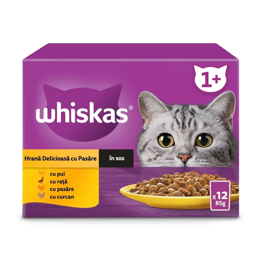 WHISKAS Selections, Птица, саше влажный корм для кошек, (в соусе), мультипак, 85г x 12: цены и характеристики