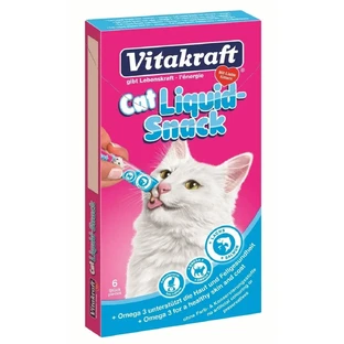 Vitakraft Жидкий снек для кошек Лосось и Омега 3, 6х15 г