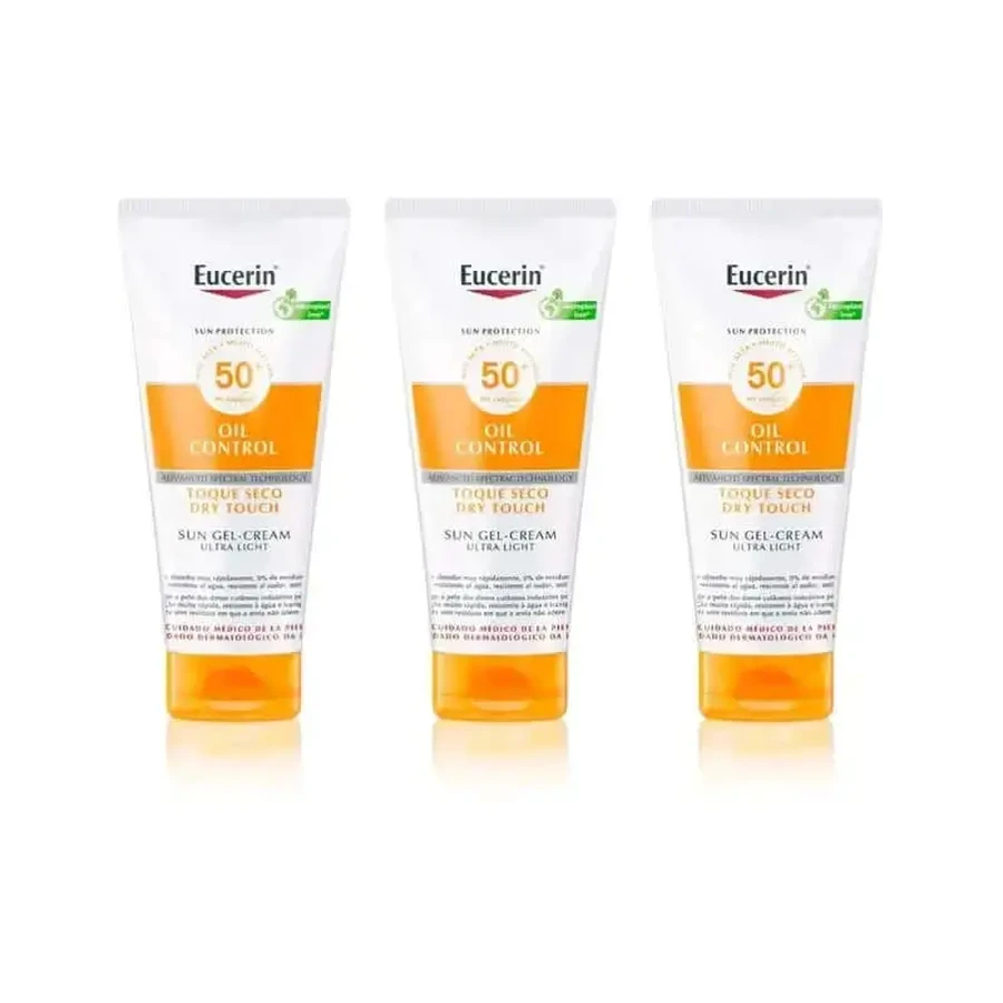 Eucerin Body Oil Control Dry Touch Sun Gel Cream SPF 50+, 3X200 Ml: цены и характеристики